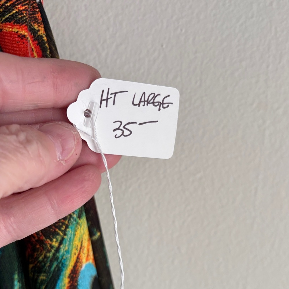 Emerald Strapless Multicolor Maxi Dress or Skirt Peacock Pattern - Picture 2 of 5